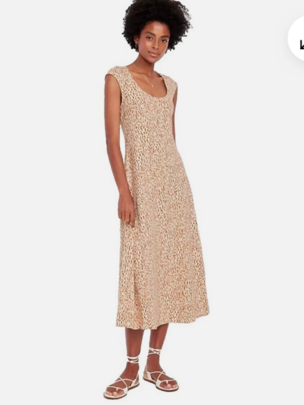 NWOT Old Navy Dress Women Fit and Flare Midi Dress Animal Print Size Small